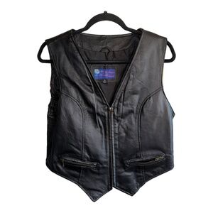 Vance Gothic Leather Biker Vest Womens SIZE M Vintage